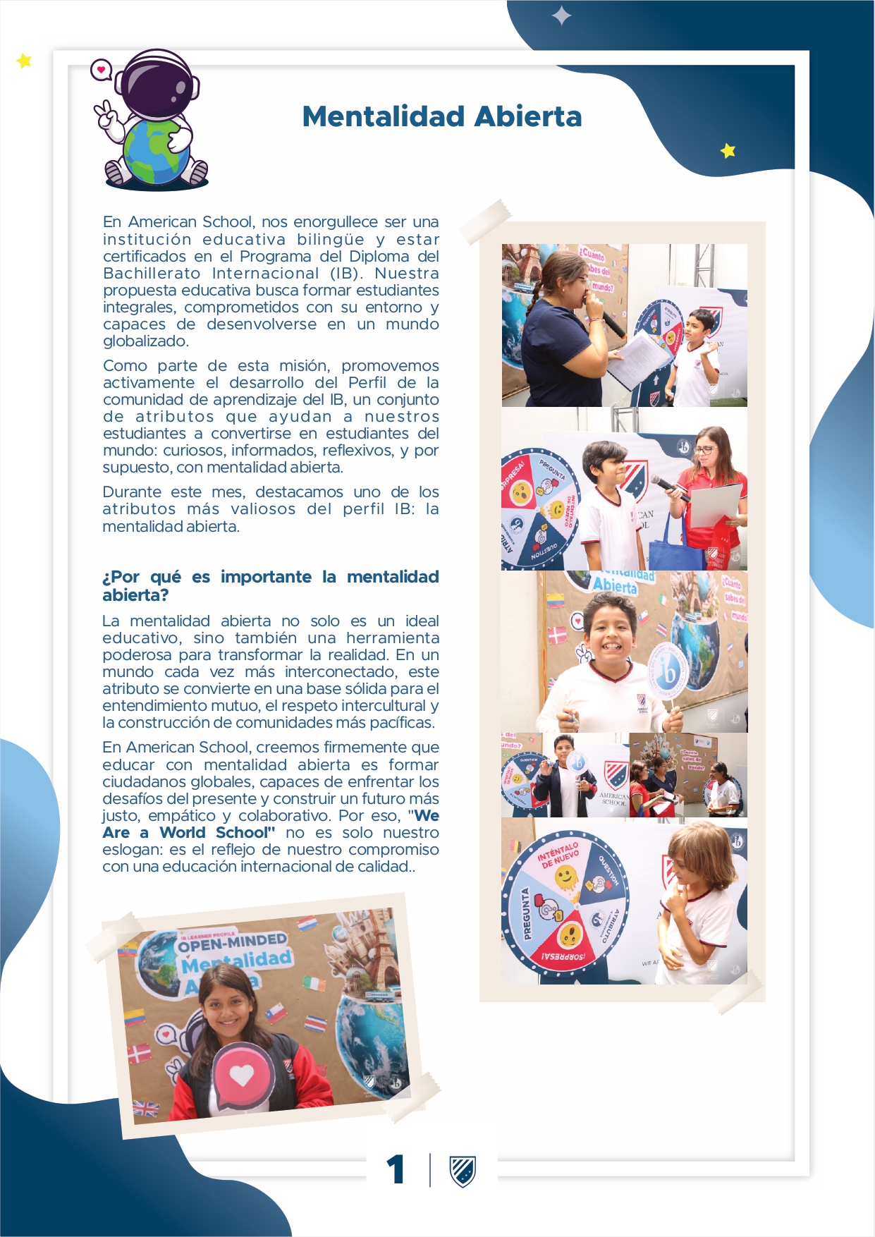 Presentamos la 10 edición de nuestro boletín institucional, correspondiente al mes de diciembre 2024.  We are a American School!